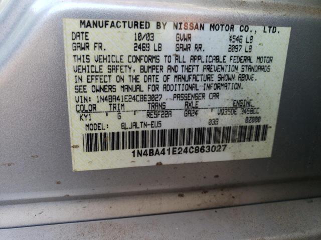 Photo 11 VIN: 1N4BA41E24C863027 - NISSAN MAXIMA SE 