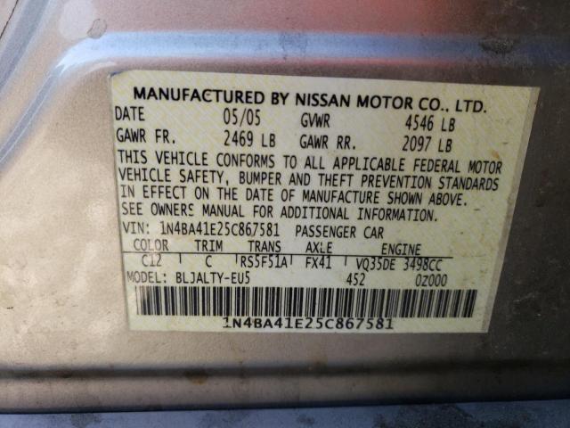 Photo 12 VIN: 1N4BA41E25C867581 - NISSAN MAXIMA 