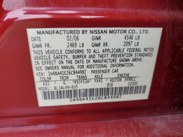 Photo 12 VIN: 1N4BA41E26C844982 - NISSAN MAXIMA 