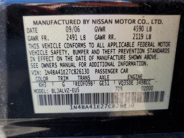 Photo 12 VIN: 1N4BA41E27C826130 - NISSAN MAXIMA SE 