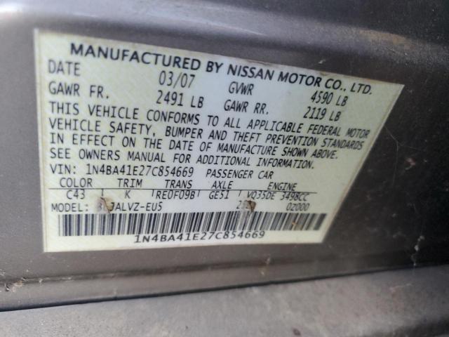 Photo 11 VIN: 1N4BA41E27C854669 - NISSAN MAXIMA 