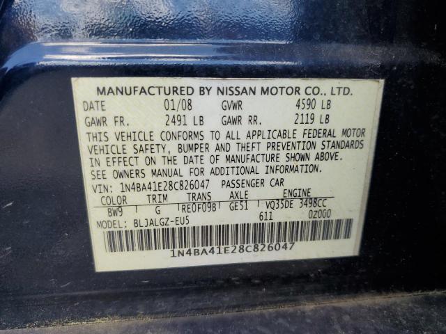 Photo 11 VIN: 1N4BA41E28C826047 - NISSAN MAXIMA 