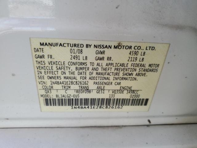 Photo 12 VIN: 1N4BA41E28C826162 - NISSAN MAXIMA SE 