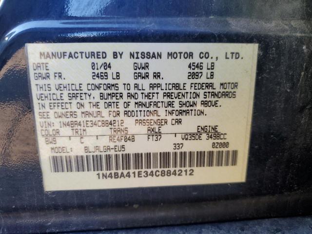 Photo 12 VIN: 1N4BA41E34C884212 - NISSAN MAXIMA SE 