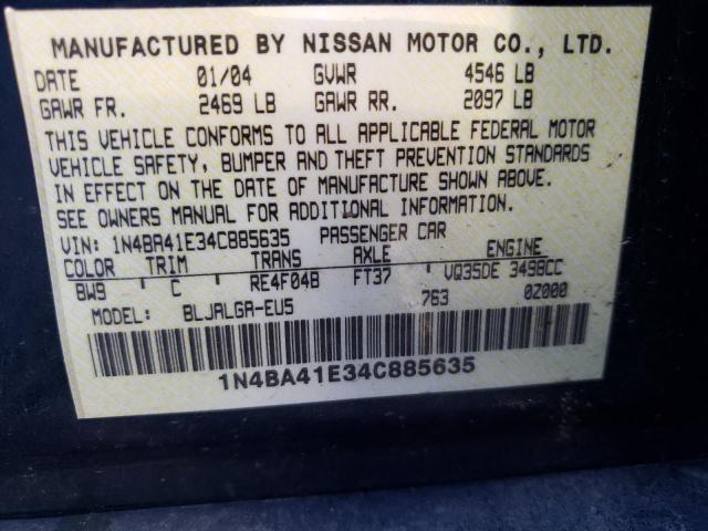 Photo 11 VIN: 1N4BA41E34C885635 - NISSAN MAXIMA 