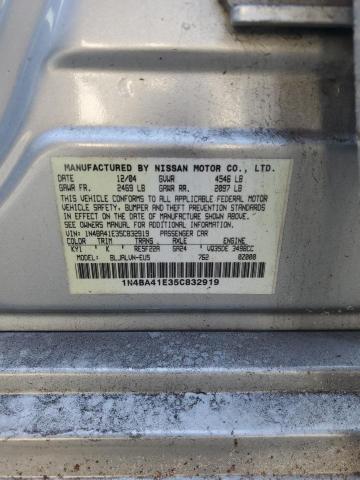 Photo 12 VIN: 1N4BA41E35C832919 - NISSAN MAXIMA SE 