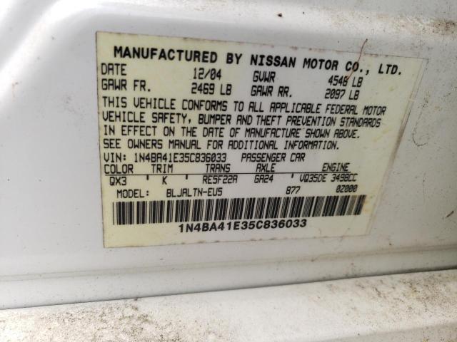 Photo 11 VIN: 1N4BA41E35C836033 - NISSAN MAXIMA SE 