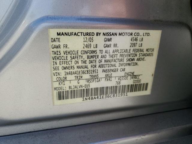 Photo 11 VIN: 1N4BA41E36C831951 - NISSAN MAXIMA SE 