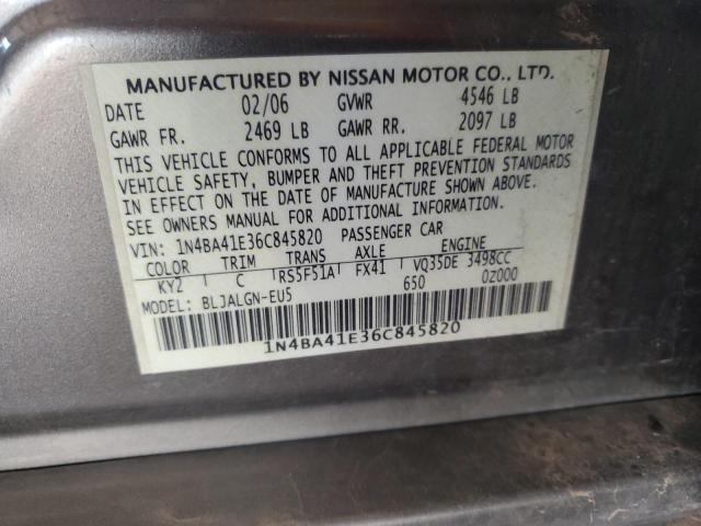 Photo 11 VIN: 1N4BA41E36C845820 - NISSAN MAXIMA 