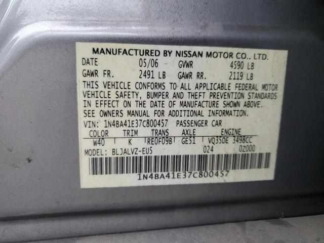 Photo 11 VIN: 1N4BA41E37C800457 - NISSAN MAXIMA 