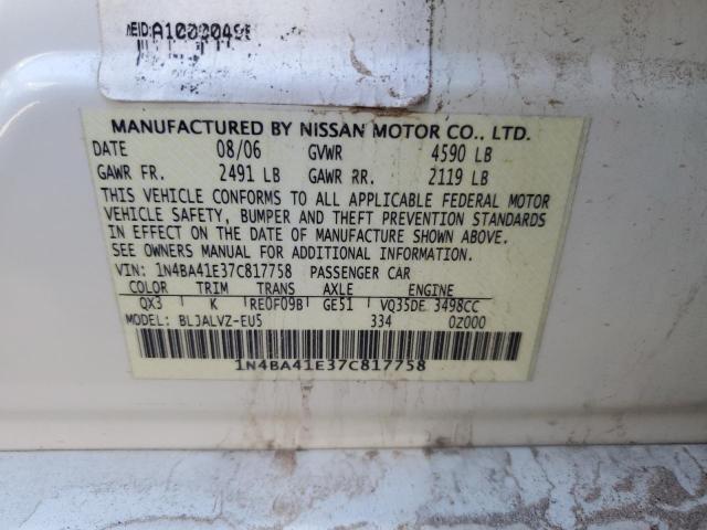 Photo 11 VIN: 1N4BA41E37C817758 - NISSAN MAXIMA 