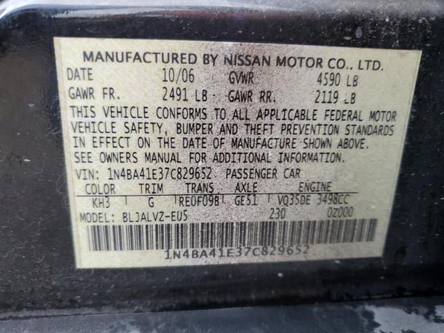 Photo 11 VIN: 1N4BA41E37C829652 - NISSAN MAXIMA 