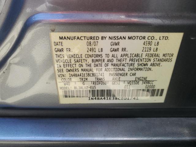 Photo 11 VIN: 1N4BA41E38C801741 - NISSAN MAXIMA 