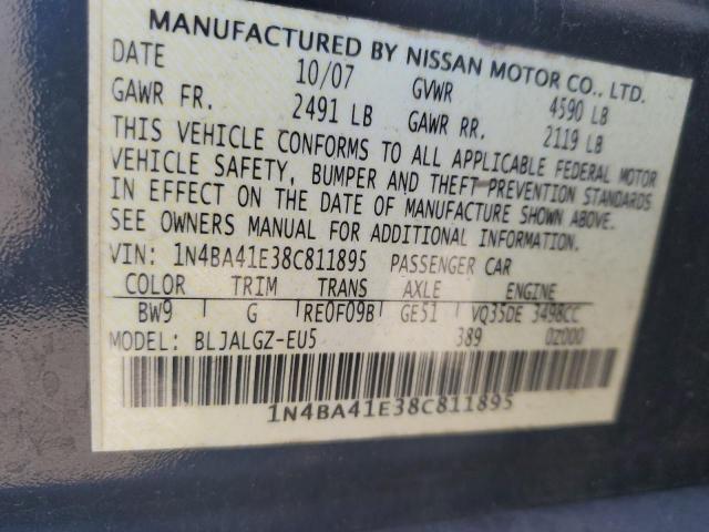 Photo 12 VIN: 1N4BA41E38C811895 - NISSAN MAXIMA SE 