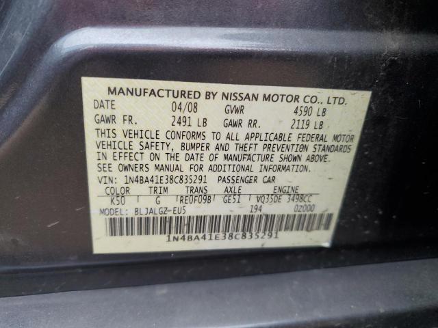 Photo 11 VIN: 1N4BA41E38C835291 - NISSAN MAXIMA SE 