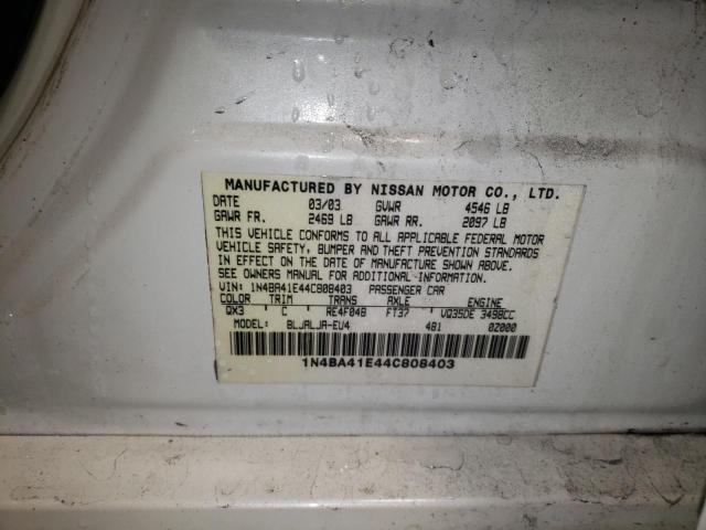 Photo 9 VIN: 1N4BA41E44C808403 - NISSAN MAXIMA SE 