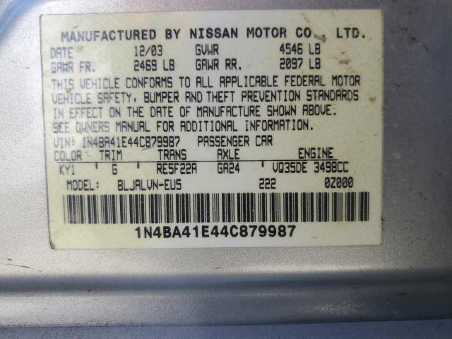 Photo 12 VIN: 1N4BA41E44C879987 - NISSAN MAXIMA 