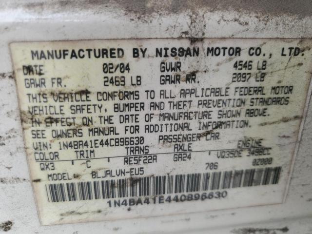 Photo 11 VIN: 1N4BA41E44C896630 - NISSAN MAXIMA SE 