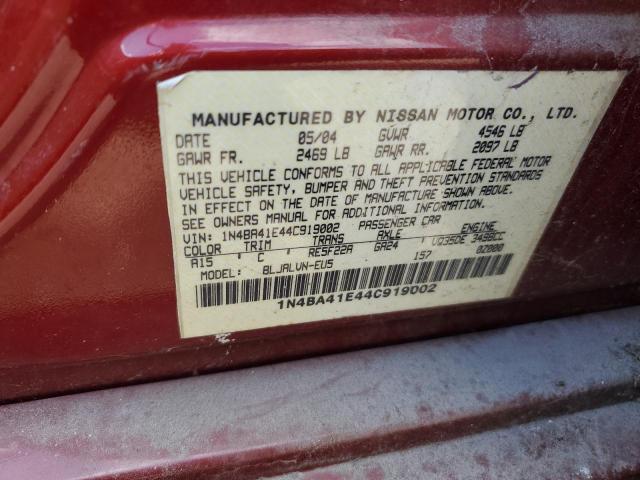 Photo 12 VIN: 1N4BA41E44C919002 - NISSAN MAXIMA 