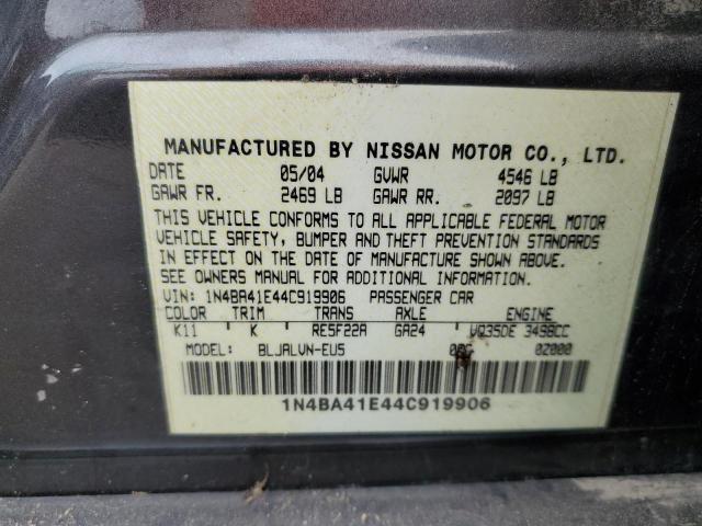 Photo 11 VIN: 1N4BA41E44C919906 - NISSAN MAXIMA 