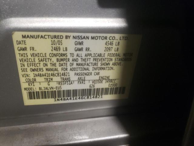 Photo 11 VIN: 1N4BA41E46C814821 - NISSAN MAXIMA 