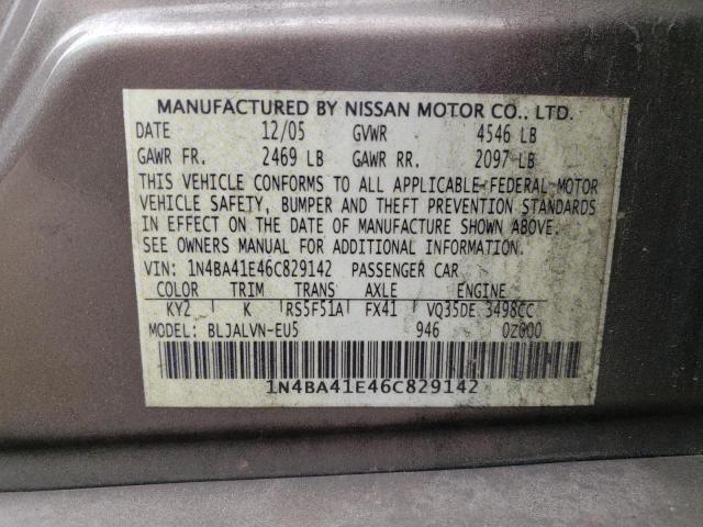 Photo 11 VIN: 1N4BA41E46C829142 - NISSAN MAXIMA 