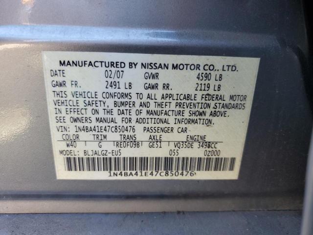 Photo 11 VIN: 1N4BA41E47C850476 - NISSAN MAXIMA SE 