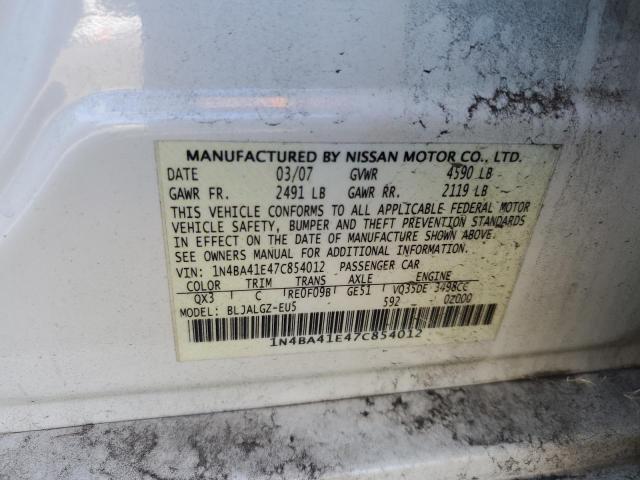 Photo 11 VIN: 1N4BA41E47C854012 - NISSAN MAXIMA SE 