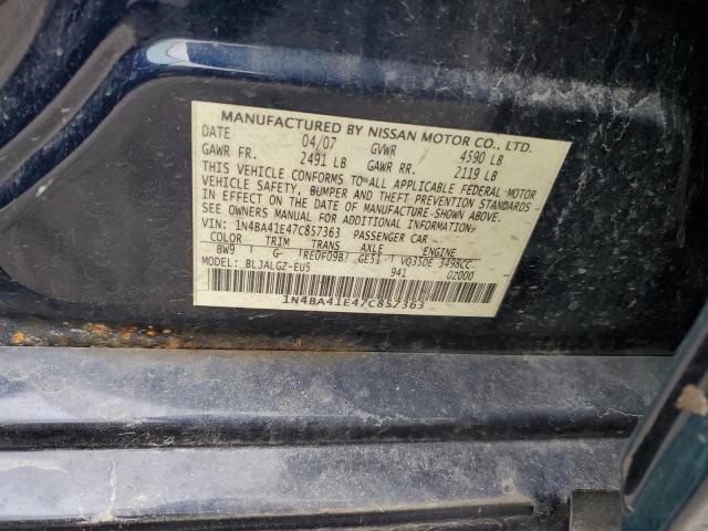 Photo 11 VIN: 1N4BA41E47C857363 - NISSAN MAXIMA SE 