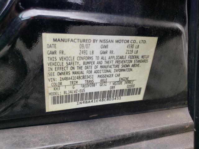 Photo 12 VIN: 1N4BA41E48C803451 - NISSAN MAXIMA SE 