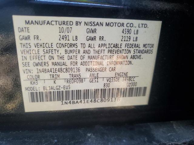 Photo 11 VIN: 1N4BA41E48C809136 - NISSAN MAXIMA SE 