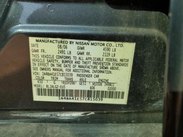 Photo 11 VIN: 1N4BA41E57C815039 - NISSAN MAXIMA 