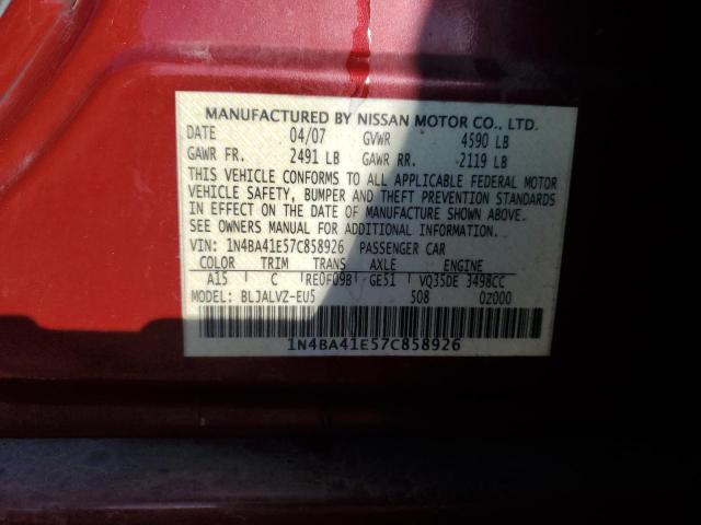 Photo 11 VIN: 1N4BA41E57C858926 - NISSAN MAXIMA 