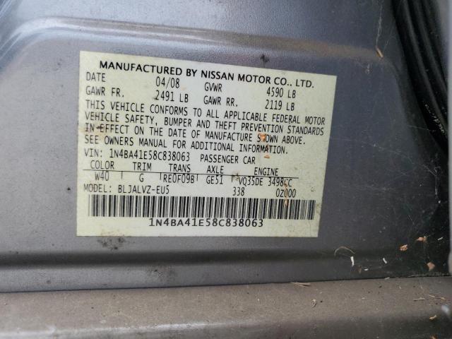 Photo 11 VIN: 1N4BA41E58C838063 - NISSAN MAXIMA SE 