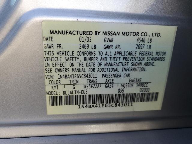 Photo 12 VIN: 1N4BA41E65C843011 - NISSAN MAXIMA SE 