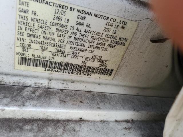 Photo 11 VIN: 1N4BA41E66C833869 - NISSAN MAXIMA SE 