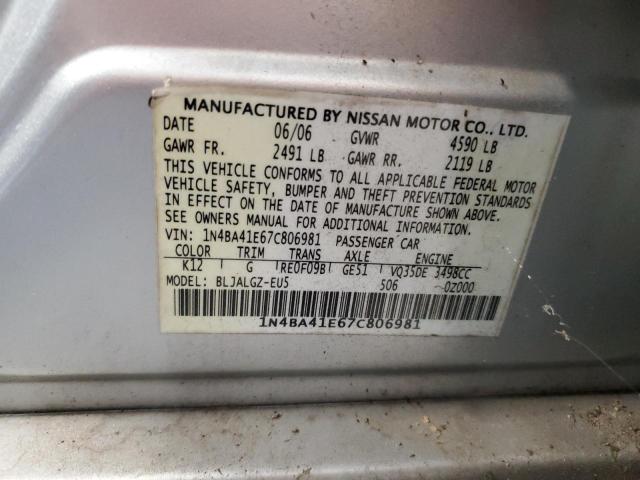 Photo 11 VIN: 1N4BA41E67C806981 - NISSAN MAXIMA 