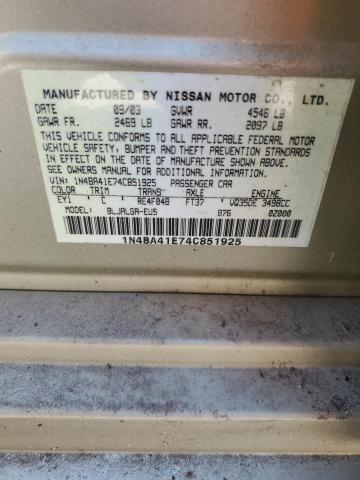 Photo 11 VIN: 1N4BA41E74C851925 - NISSAN MAXIMA 