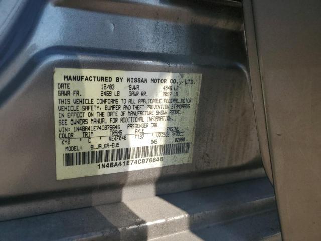 Photo 11 VIN: 1N4BA41E74C876646 - NISSAN MAXIMA 