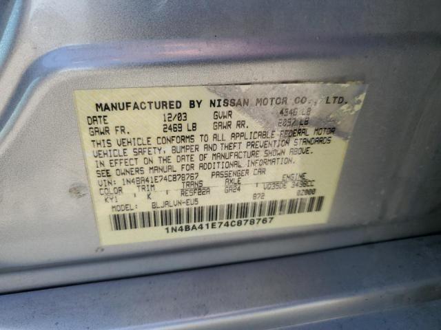 Photo 11 VIN: 1N4BA41E74C878767 - NISSAN MAXIMA 