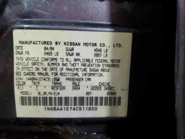 Photo 11 VIN: 1N4BA41E74C911850 - NISSAN MAXIMA 