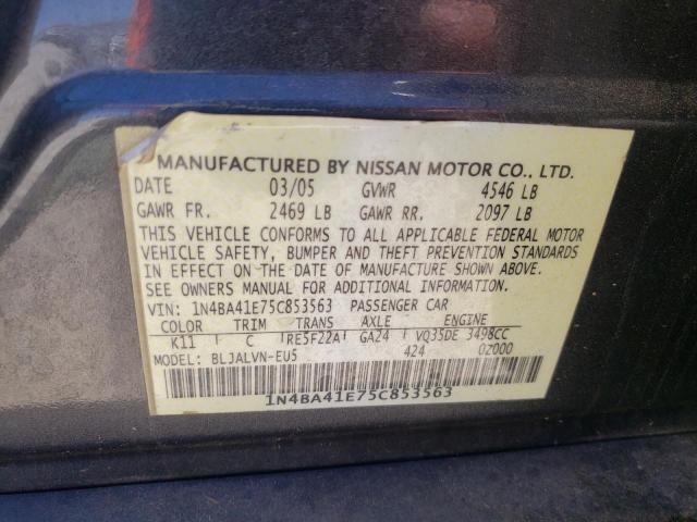 Photo 11 VIN: 1N4BA41E75C853563 - NISSAN MAXIMA 