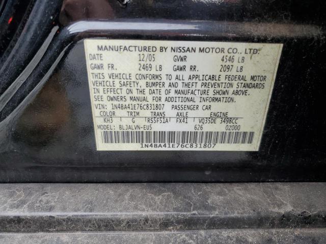 Photo 11 VIN: 1N4BA41E76C831807 - NISSAN MAXIMA SE 