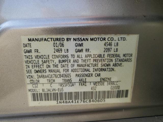 Photo 11 VIN: 1N4BA41E76C840605 - NISSAN MAXIMA 