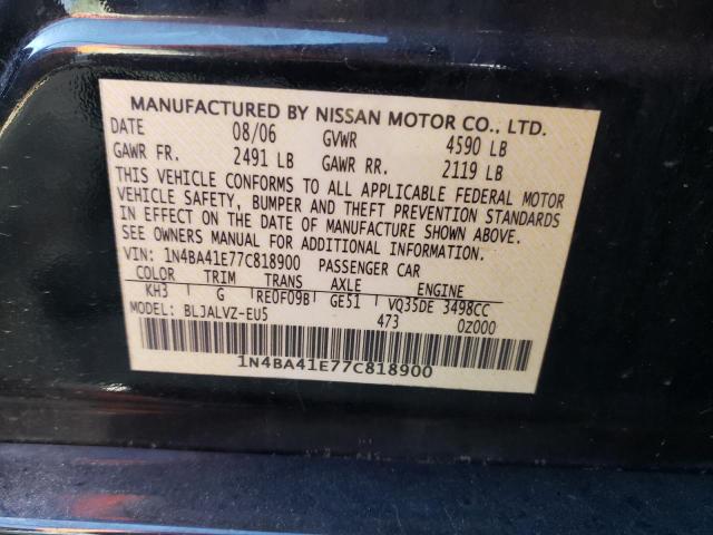 Photo 12 VIN: 1N4BA41E77C818900 - NISSAN MAXIMA 