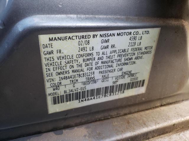 Photo 9 VIN: 1N4BA41E78C831258 - NISSAN MAXIMA SE 