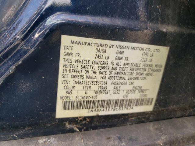 Photo 11 VIN: 1N4BA41E78C837934 - NISSAN MAXIMA SE 