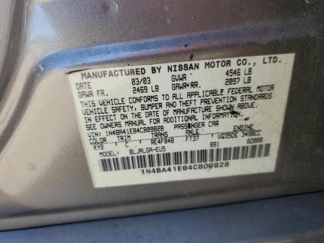 Photo 12 VIN: 1N4BA41E84C809828 - NISSAN MAXIMA 