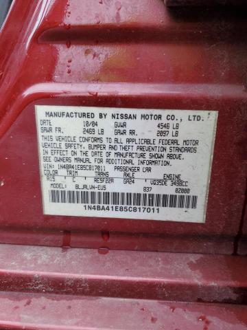 Photo 11 VIN: 1N4BA41E85C817011 - NISSAN MAXIMA 