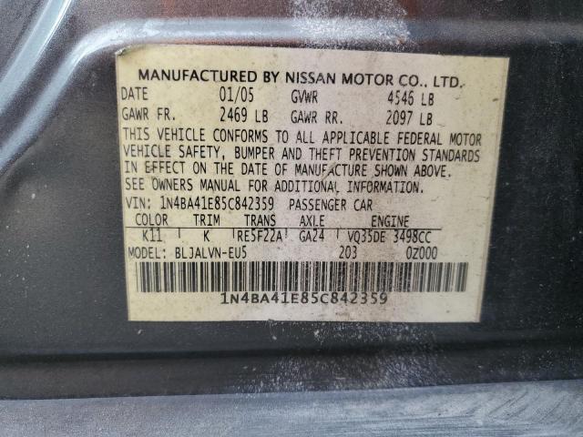 Photo 11 VIN: 1N4BA41E85C842359 - NISSAN MAXIMA 